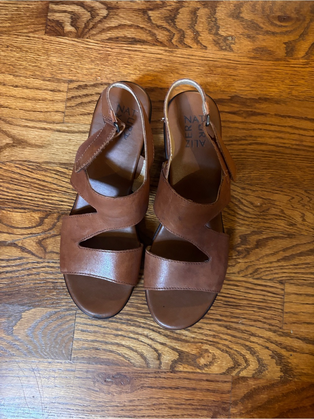 Naturalizer Brown Leather Sandals - Narrow Width